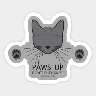 Paws Up (Grey Tabby) Sticker